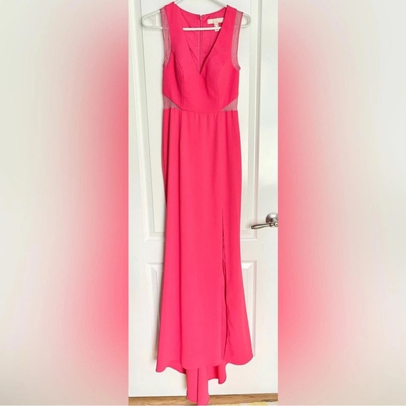 buy hot pink dress Spaghetti Straps Hot Pink Tulle Sparkly Long Evening Prom Dresses, Cus –  BubbleGowns